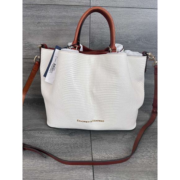 Dooney & Bourke DV1039BO Embossed Lizard Large Barlow Bone Bag B000540 - Picture 4 of 12